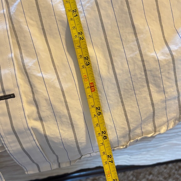 Abercrombie & Fitch White and Gray Muscle Fit Striped Button-Down Shirt - Picture 6 of 6